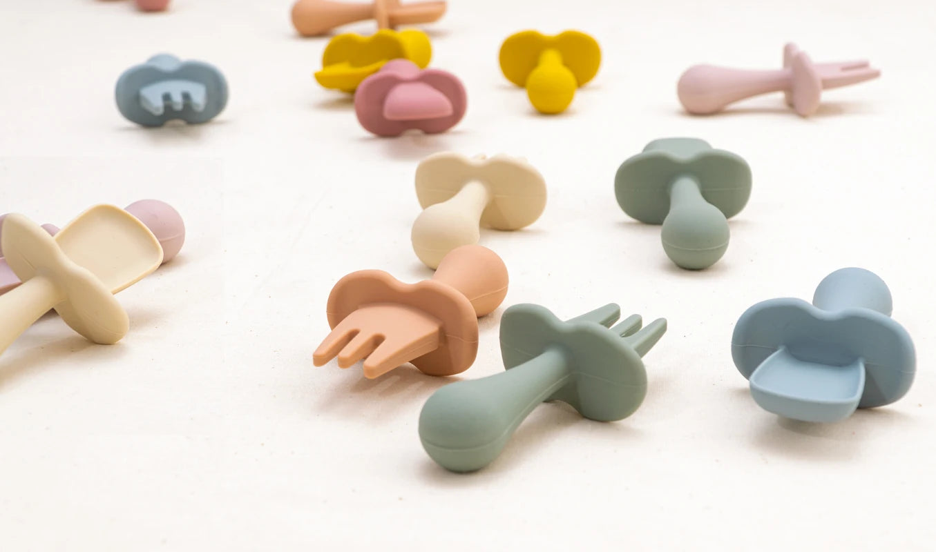 Silicone Mini Fork Spoon 2Pcs/Set