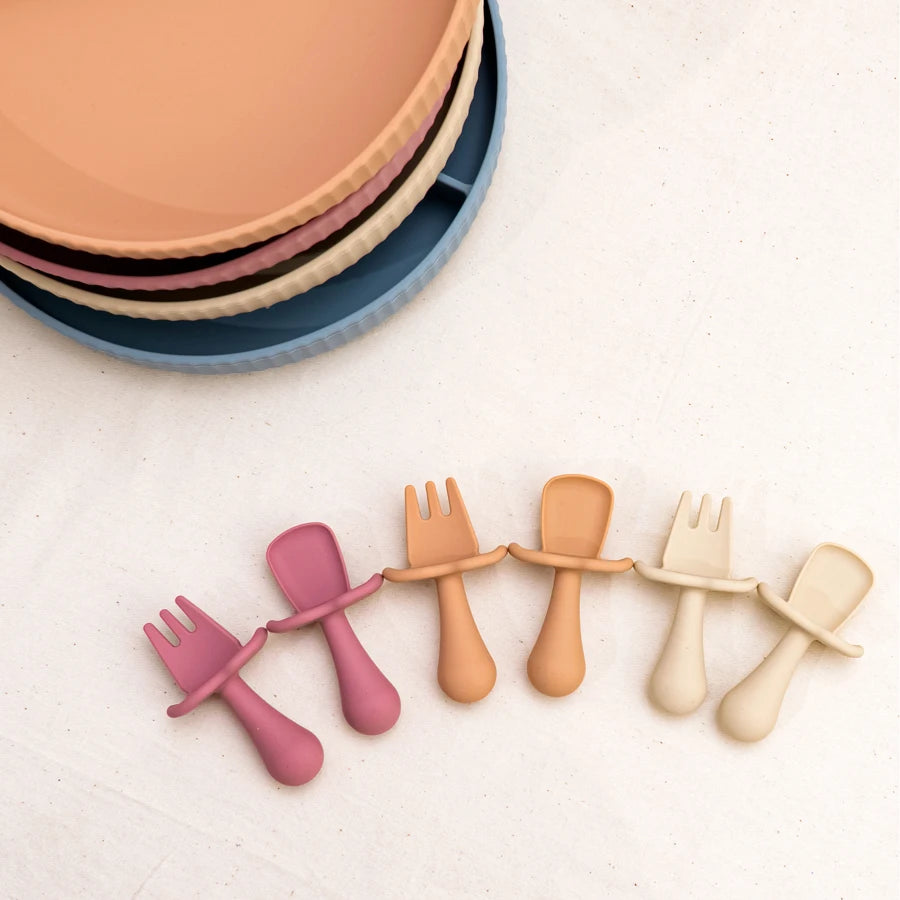 Silicone Mini Fork Spoon 2Pcs/Set