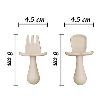 Silicone Mini Fork Spoon 2Pcs/Set