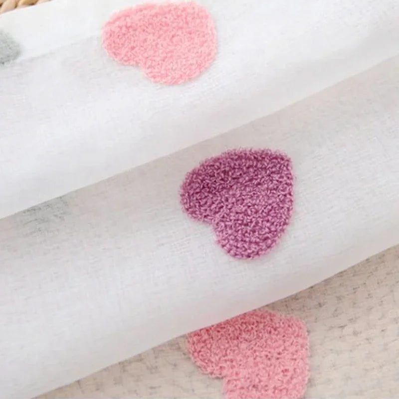 Sweet Pink Heart Voile Curtain