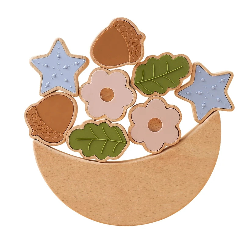 Wooden Baby Animal Balance Board Threading Toys Wooden Seesaw Stacking Toys Blocks Board Games Montessori Educational Baby Gifts